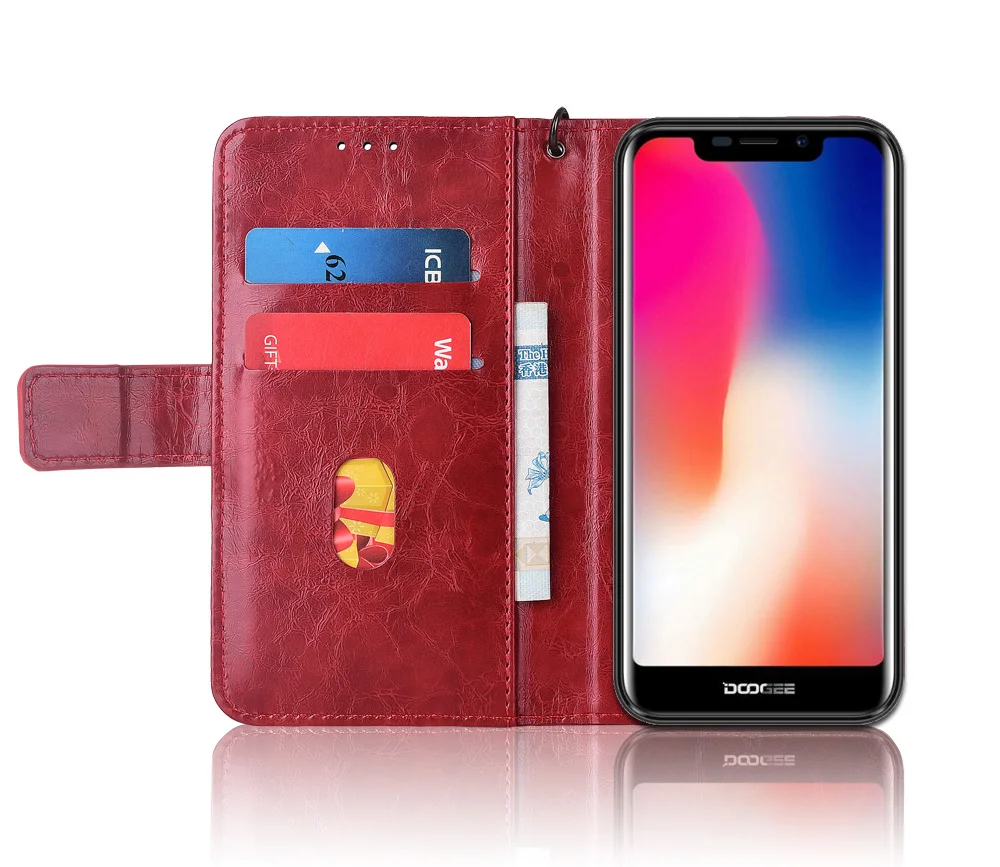 Кожаный чехол-книжка для Doogee X70 Fundas с цветочным принтом специальный чехол-бумажник с подставкой и ремешком