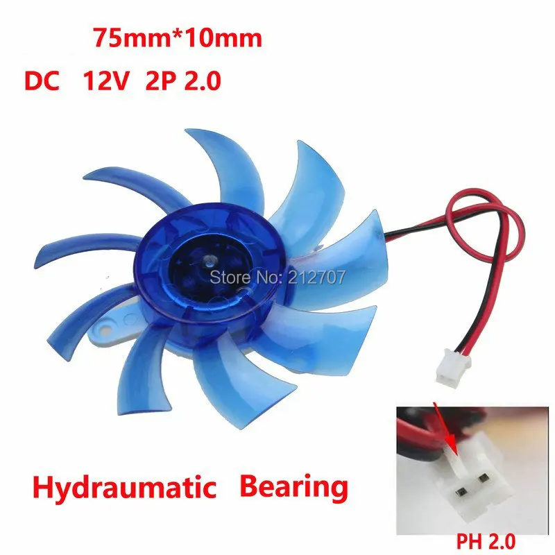 

50 Pieces Gdstime Computer PC VGA Cooler Video Graphics Card Heatsink Cooler Cooling Fan 75mm 12V 2Pin