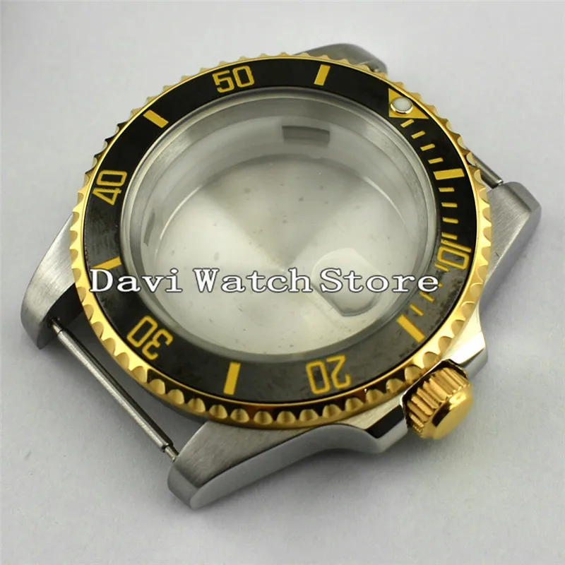 

40mm Black Bezel Watch Case fit ETA 2836,DG2813/3804,Miyota 82 Series movement + bezel A649