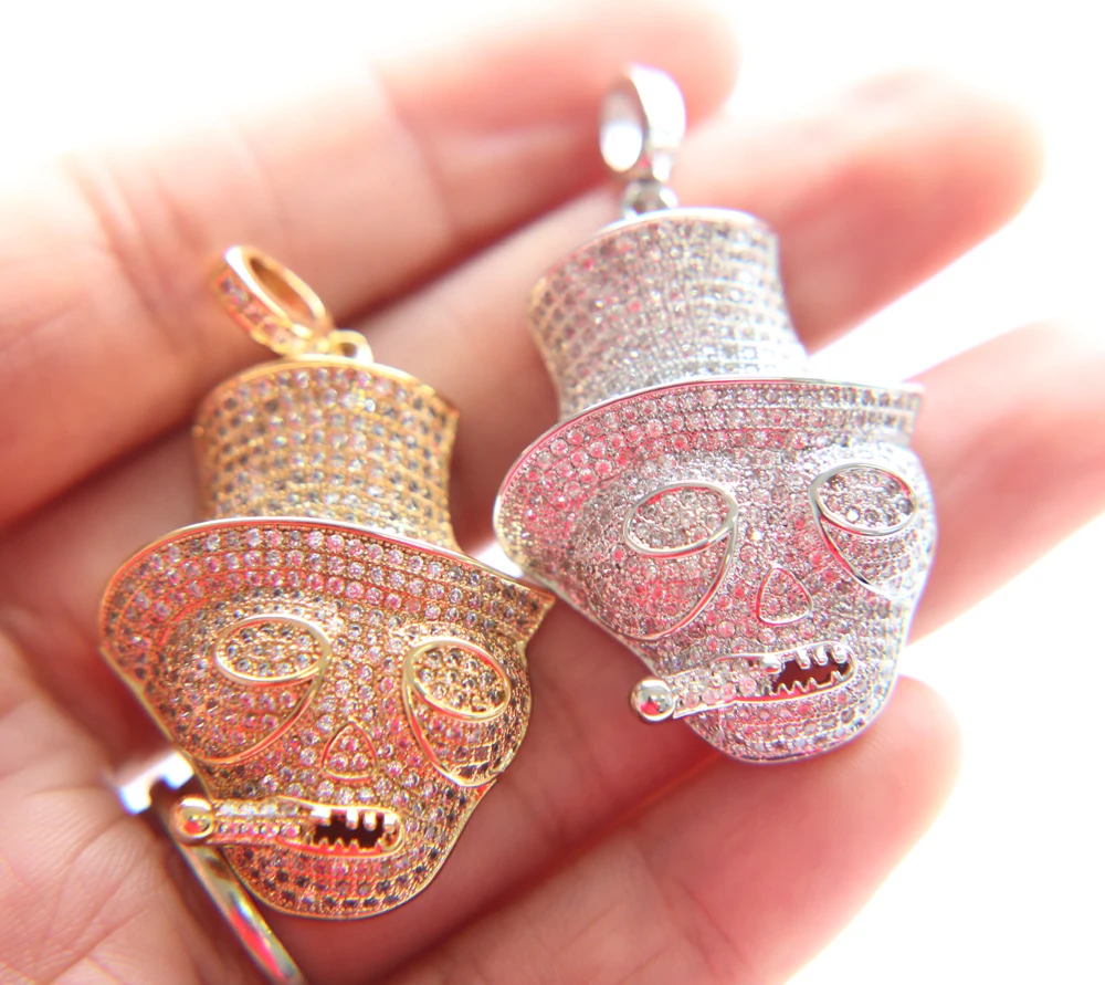 Высокое качество микро проложить AAA кубического циркония 45 мм хип хоп bling free 24