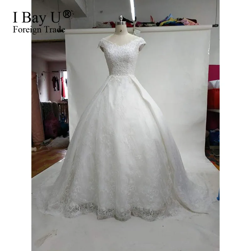 Реальный образец Afrabic Свадебные платья со шлейфом простые кружевные свадебные 2020