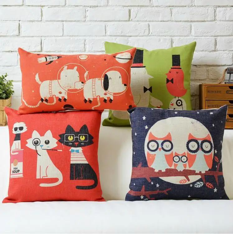 Простые современные хлопковые подушки в скандинавском стиле с милыми