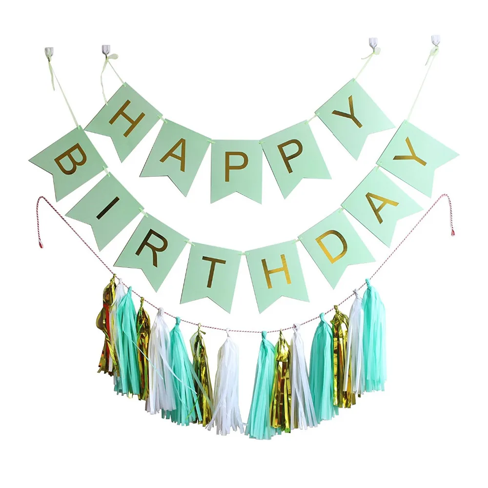 Смешанная фотобумага гирлянда с кисточками розовая белая черная Мятная золотая