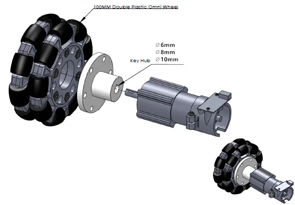 Всенаправленное колесо DOIT мм 1 шт. 4 дюйма всенаправленное для соревнований