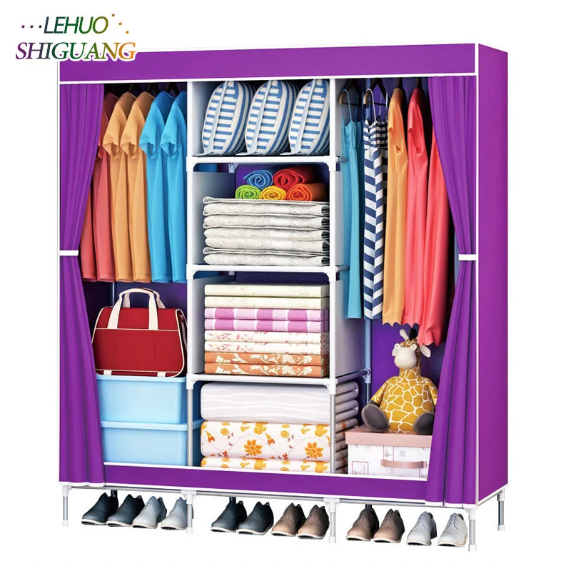 Модный нетканый Тканевый шкаф стальной каркас арматура стоящий органайзер для