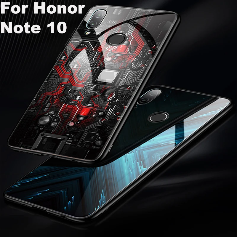 Для huawei Honor note 10 чехол Модный закаленное стекло + TPU задняя крышка для note10 телефона
