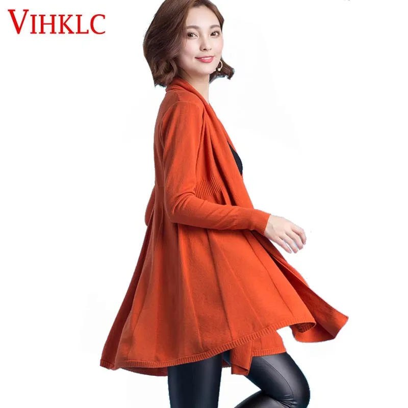 Высокое качество 2017 Весна Осень женский корейский Свободный кардиган длинный
