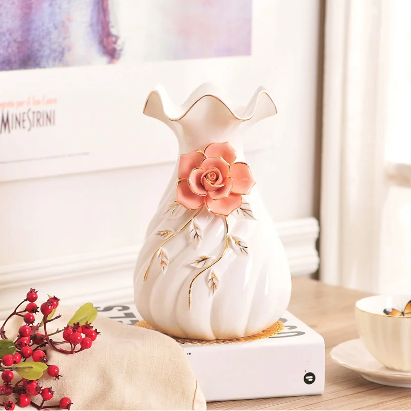 Европейская маленькая и свежая керамическая ваза Креативные украшения для