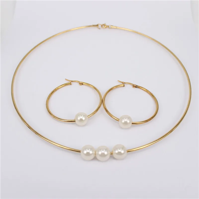 earring size 50mm Диаметр 10 мм-70 мм набор сережек воротник 3 стиля выбор искусственного жемчуга гладкие и красивые бусины из нержавеющей стали 316L - Окраска металла: earring size 50mm