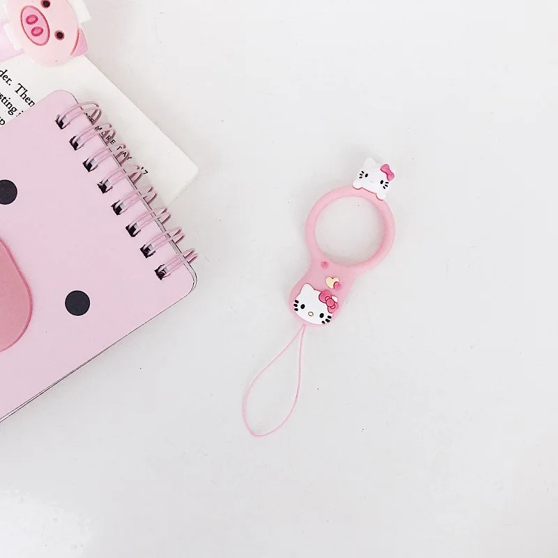 Hello Kitty Мягкие силиконовые Милые мультгерои кольцо ремешок для всех типов PhoneCase/сжать для снятия давления/предотвратить от PhoneFalling - Цвет: Hello Kitty