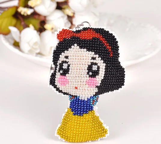 Snow white Набор для вышивки крестиком из бисера с изображением гриба из мультфильма для мальчика, 14ct пластиковый холст для рукоделия, рукоделие, брелок для телефона - Цвет: Snow white