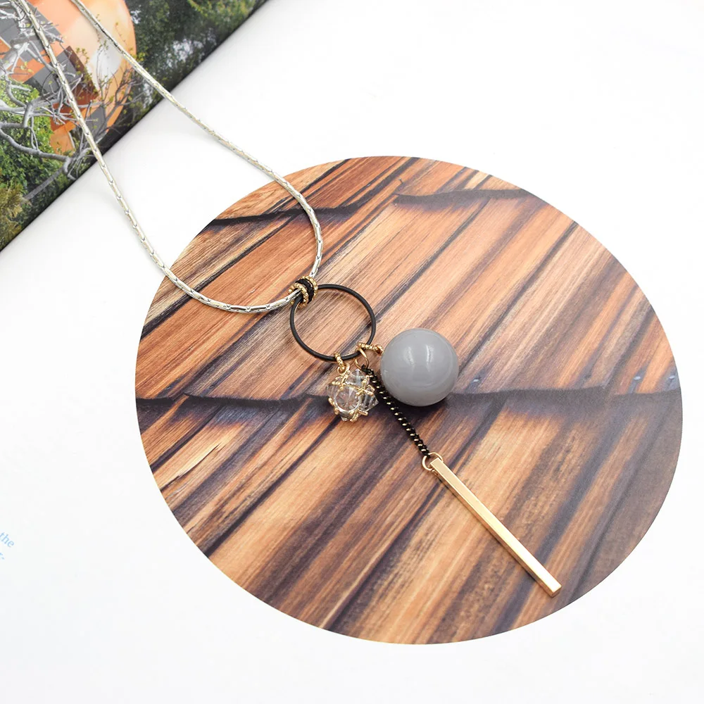 Высококачественное модное ожерелье в богемном стиле с большими кристаллами и