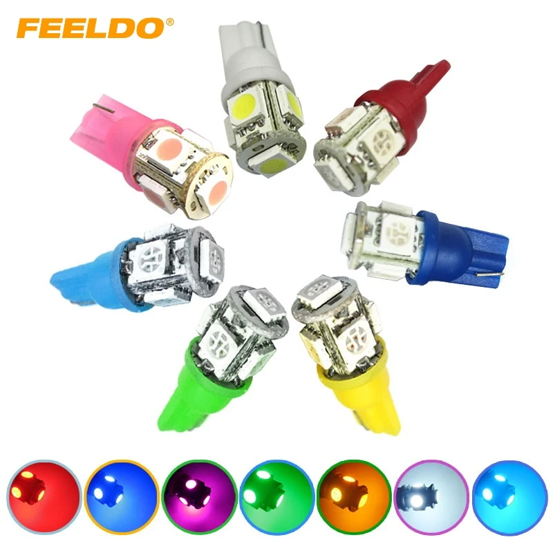 1 шт. T10 5 SMD 5050 светодиодный 194 168 W5W автомобильный боковой Клин задний светильник