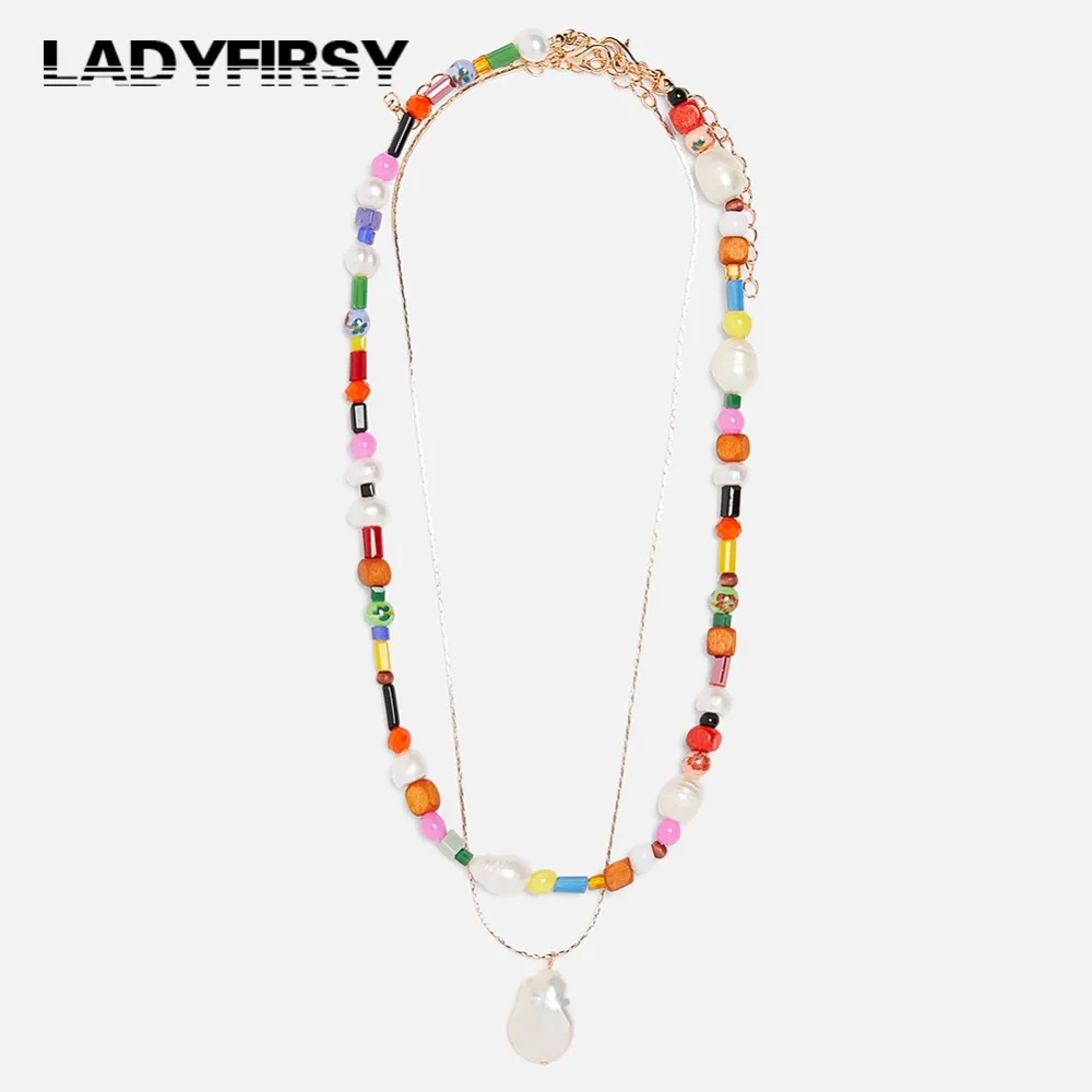Женский богемный набор из 2 предметов Ladyfirsy ожерелье чокер с искусственным