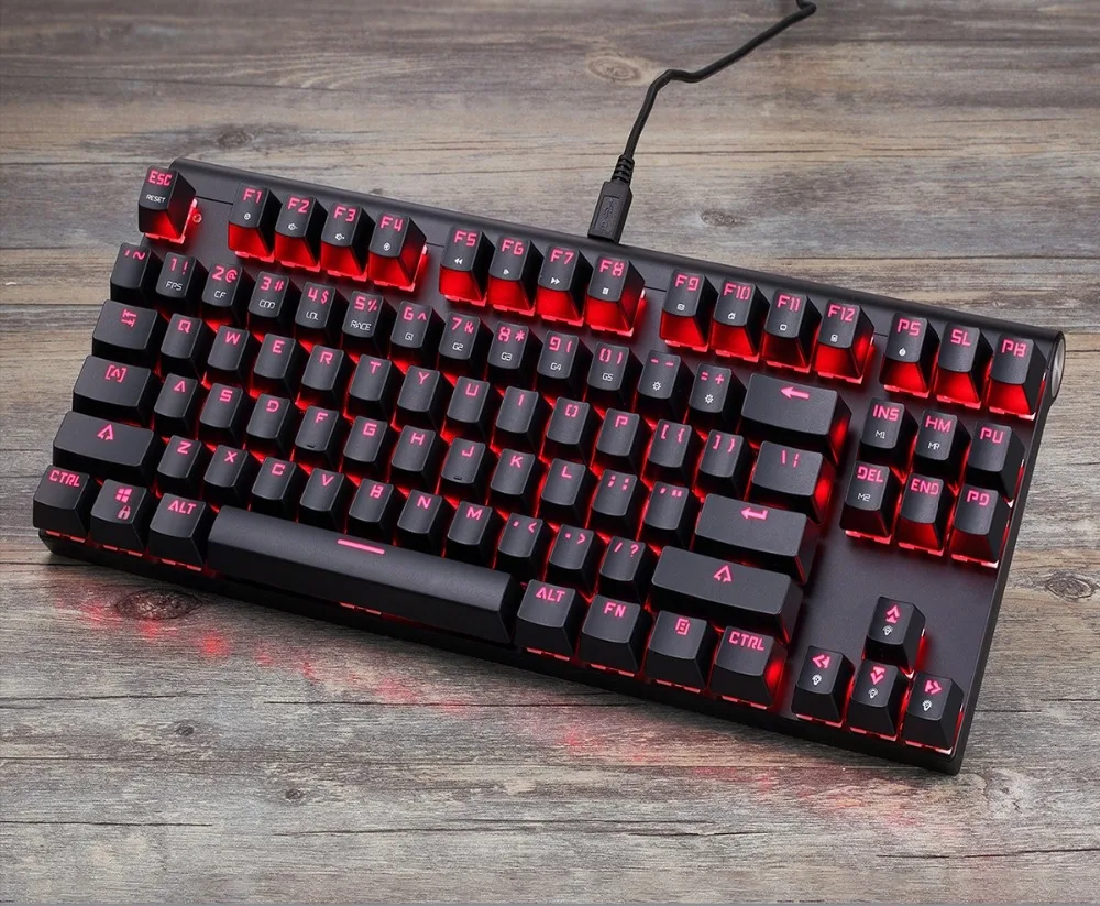 Оригинальная Проводная Механическая игровая клавиатура Motospeed CK101 RGB Light эргономичная 87 ключей против привидений синий/красный переключатель