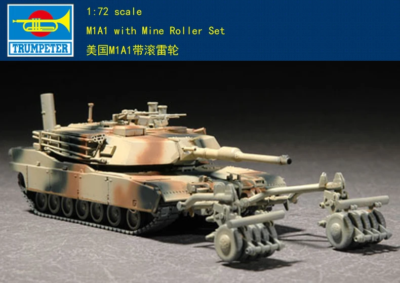 Труба 07278 1: 72 M1A1 бак с катящимися колесами в сборе модель|Наборы для сборки