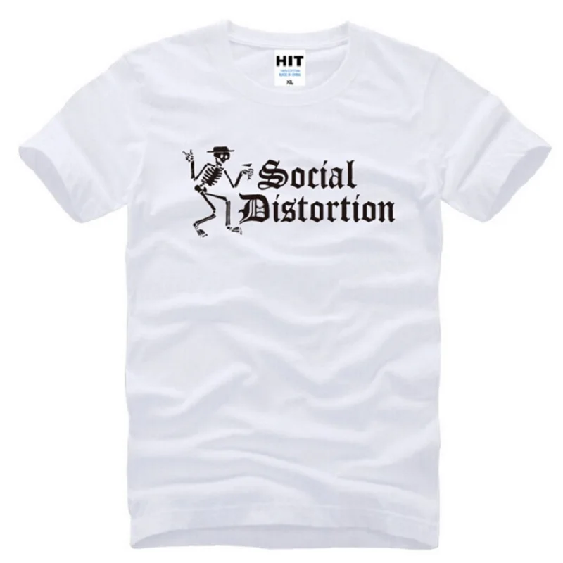 Новая социальная искажения футболки Для мужчин хлопок короткий рукав Heavy Metal Rock