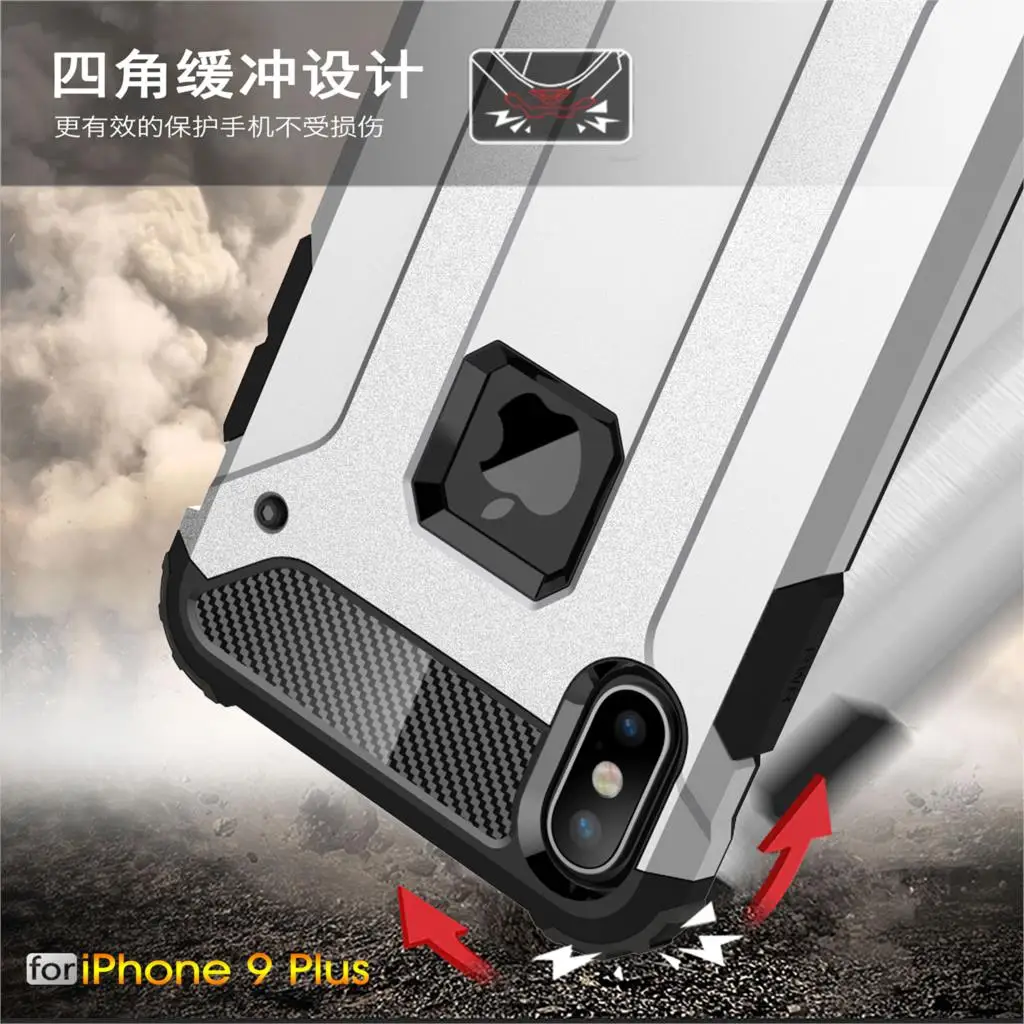 Heavy Duty Hard Silicone Case for Apple iPhone 9 Plus Phone Back Cover 9Plus |
