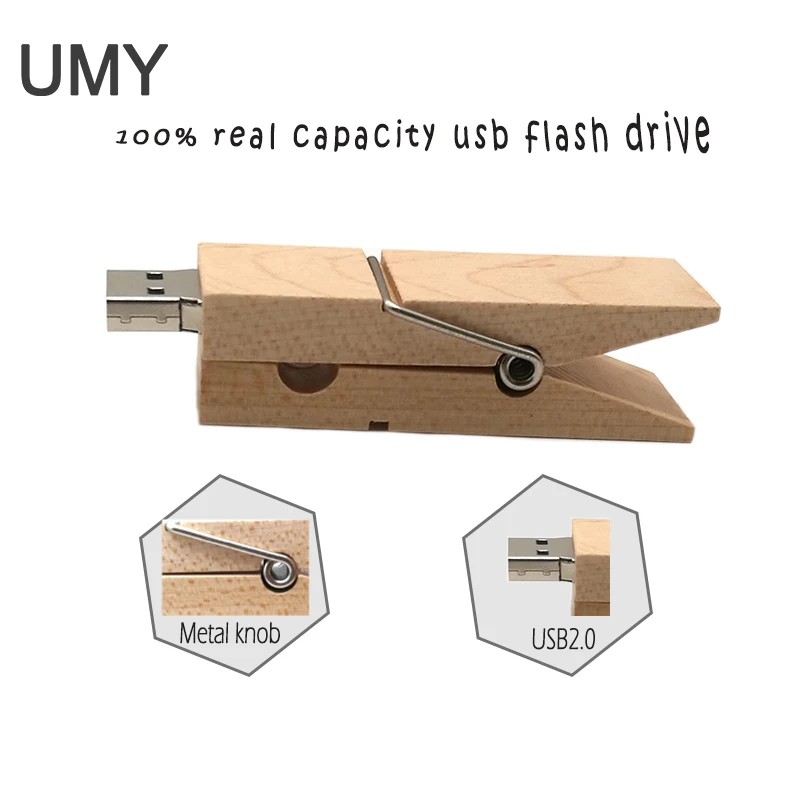 USB флеш накопитель деревянный зажим ручка 4 ГБ 8 16 32 64 реальная емкость карта