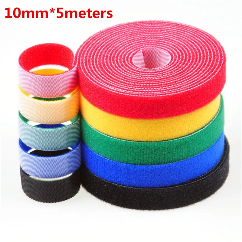 Многоразовые Кабельные стяжки 10 мм * 5 метров клейкая крепежная лента волшебная