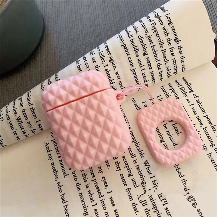 Pink Чехол для AirPods с мультяшным рисунком, чехол для наушников s для Apple Airpods 2, милые аксессуары, защитный чехол с кольцом на палец, дизайн сумки - Color: Pink