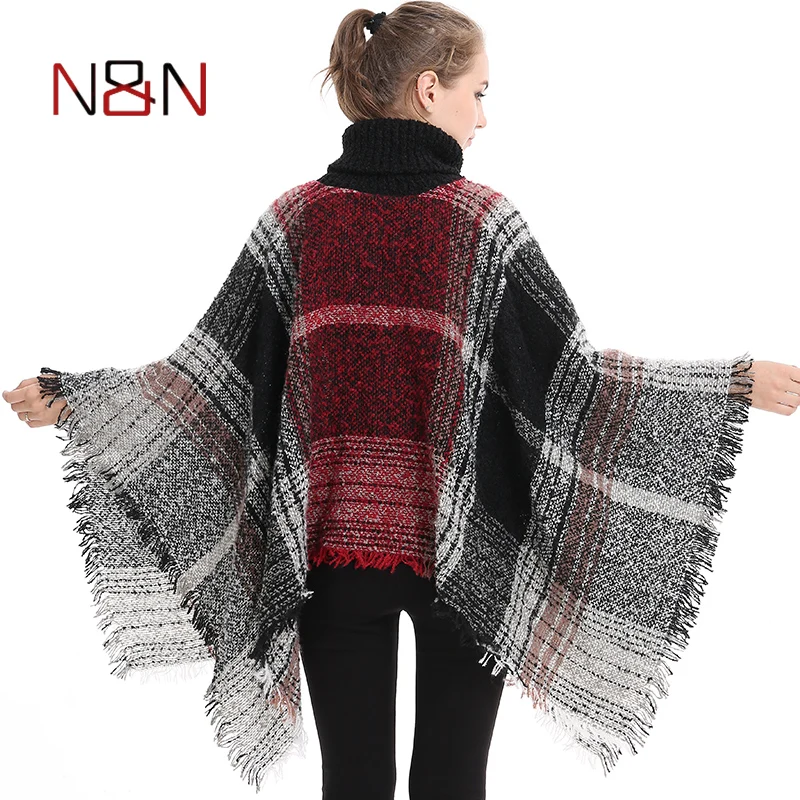 Новинка Женский вязаный свитер пончо и накидка шарф с кисточками женские свитера