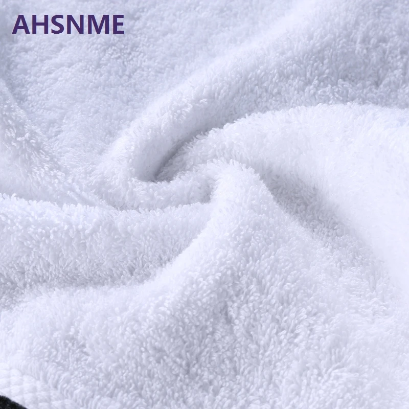 AHSNME супер роскошное белое Хлопковое полотенце 70x140 см вес 600 г и два полотенца 35x75 см вышивка может быть настроена