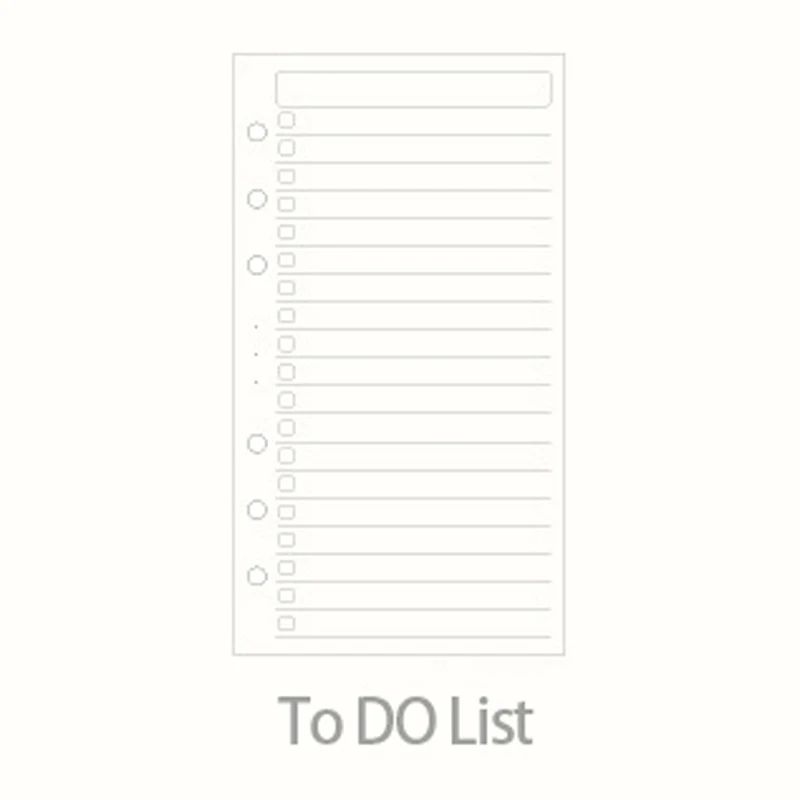 To Do List A5, A6, A7 блокнот с отрывными листами, заправка, спираль, переплет, планировщик, внутренняя страница, внутри бумаги, молочная, еженедельная, ежемесячная планировка, линия, точка, сетка - Цвет: To Do List