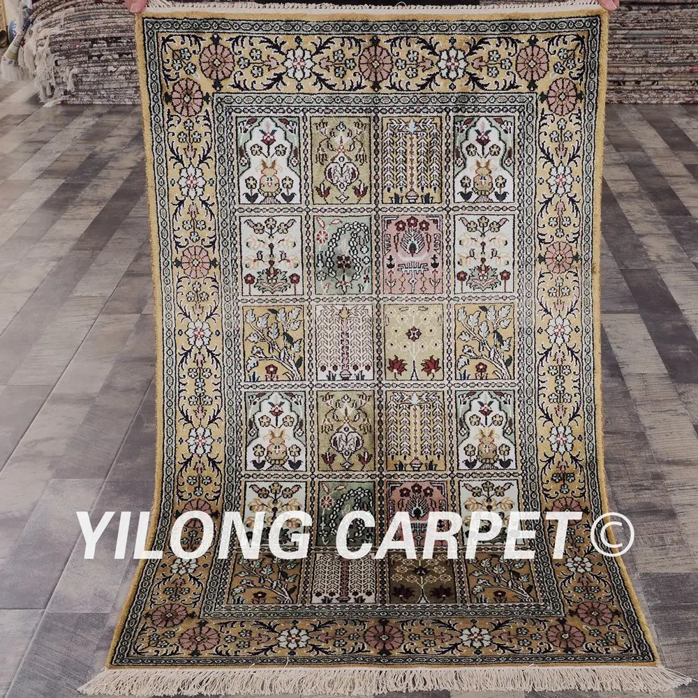 

YILONG 2,5 'x 4' восточные шелковые ковры сад vantage изысканный традиционный Тебризский шелковый ковер (YHW233B2.5x4)