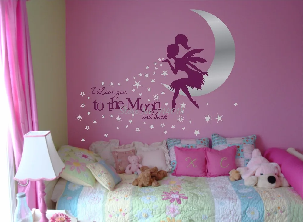 I Love You to the Moon детская Настенная картина Pixiedust сказочная Наклейка на стену комната