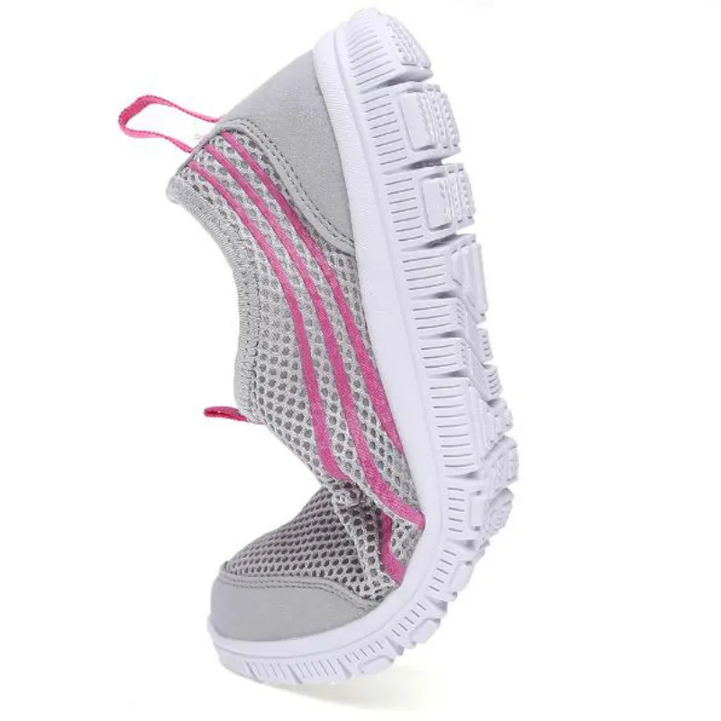 Легкие кроссовки для бега в полоску из дышащей сетки с низким вырезом спортивная