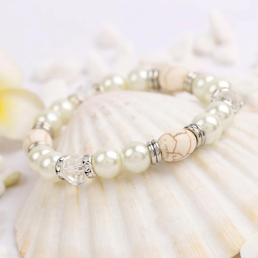 Новое поступление! Модные Дизайнерские эластичные браслеты из стекла и камней