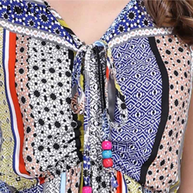 EAVACIC летнее платье женское 2019 повседневное без рукавов с цветочным принтом