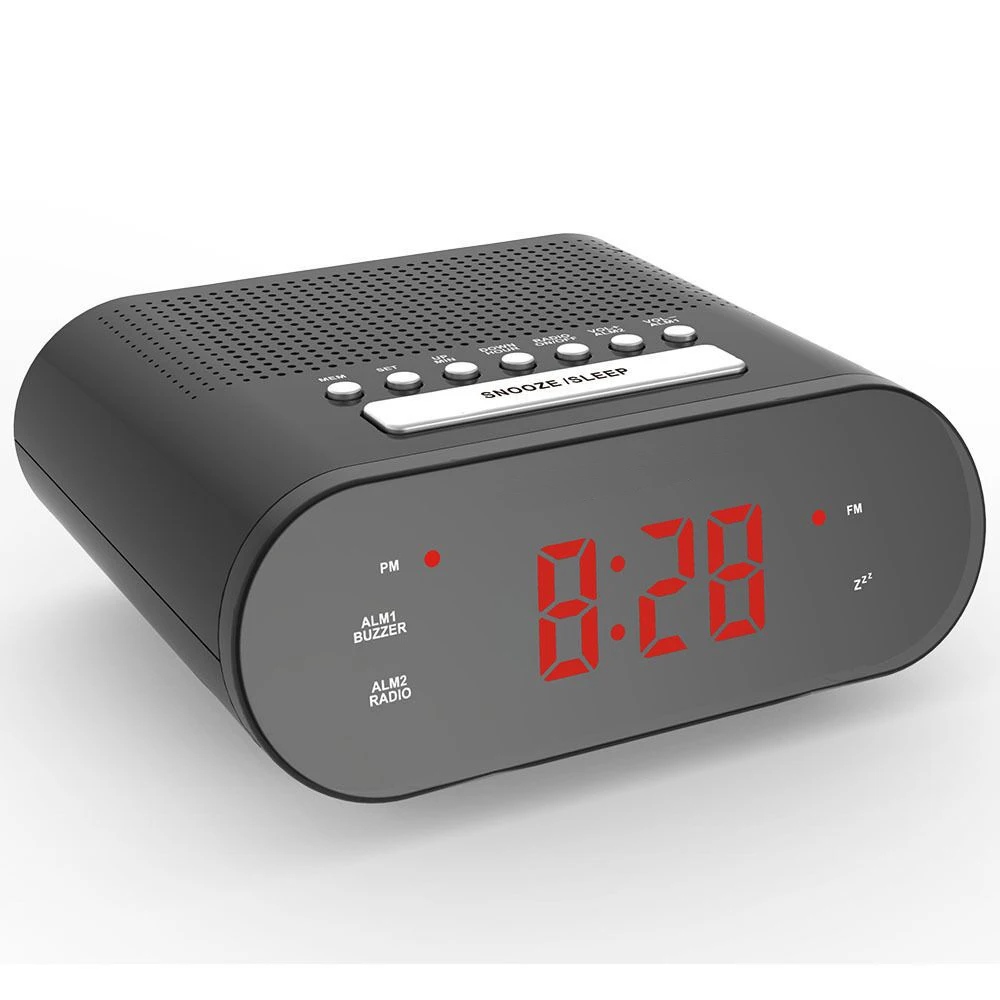 Цифровой светодиодный Будильник с FM-радио и адаптером функция повтора звука | Дом