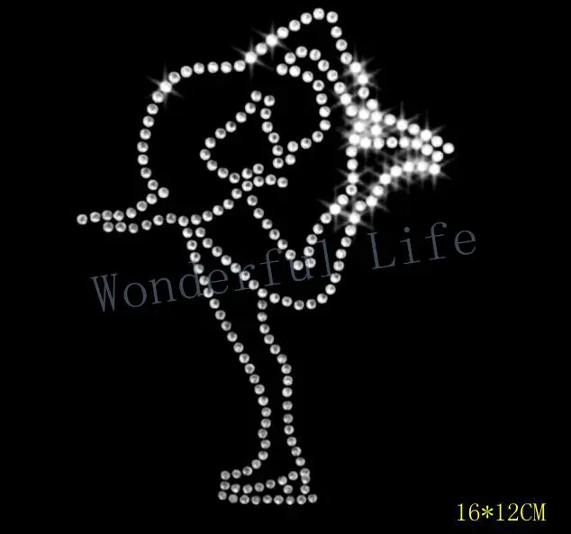 

Free shipping Ice Skate Skating crystal rhinestone Iron On Transfer Large Set