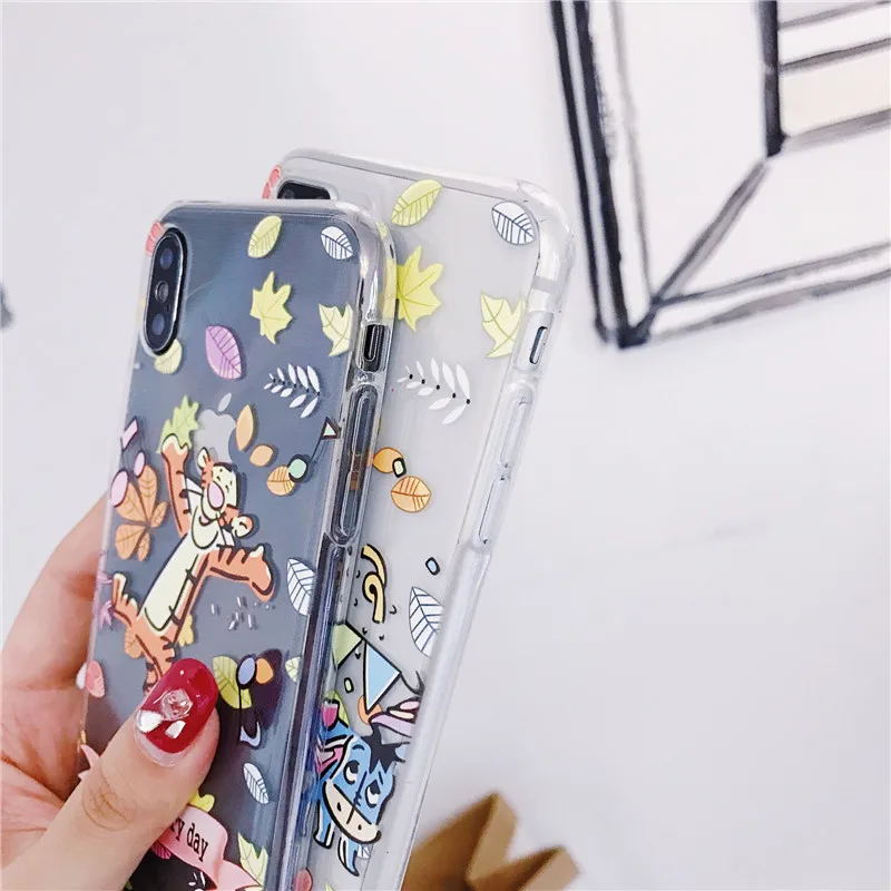 Прекрасный Винни Медведь моды чехол для iPhone6 7 8 Plus X ТПУ Носки с рисунком медведя
