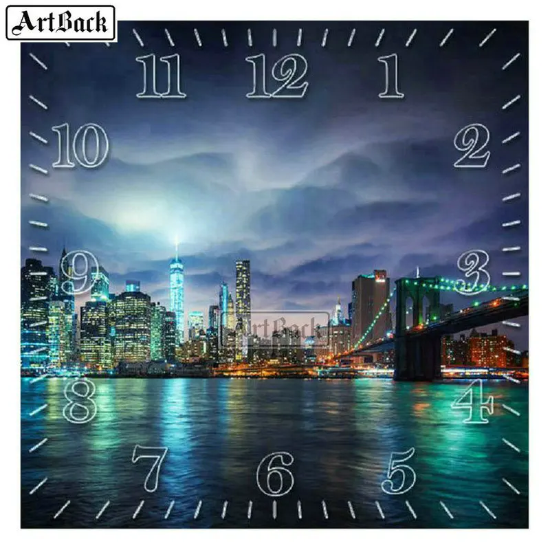 21 вид полностью Квадратный бриллиант 5d картина настенные часы для украшения дома