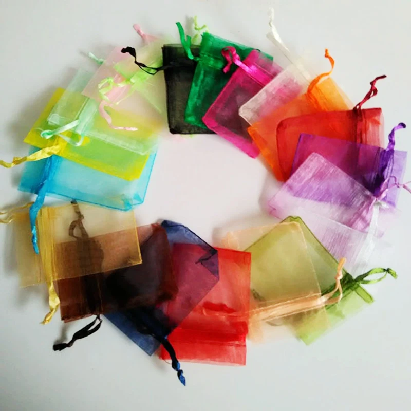 Оптовая продажа 1000 шт./партия упаковка для ювелирных изделий сумки из органзы 7x9