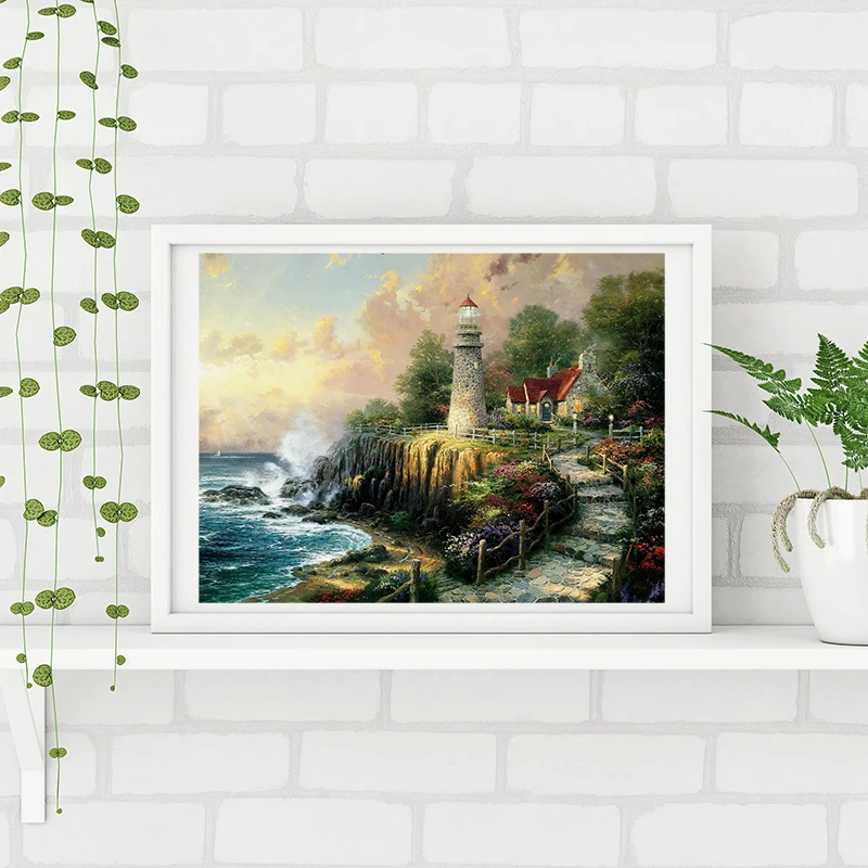 Викторианский садовый Кармель проспект HD картины маслом на холсте для гостиной