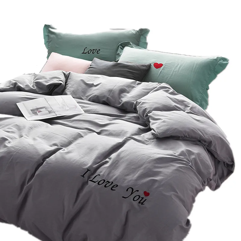 Лидер продаж корейское платье для 4 шт. 100% хлопок простой цвет постельное белье