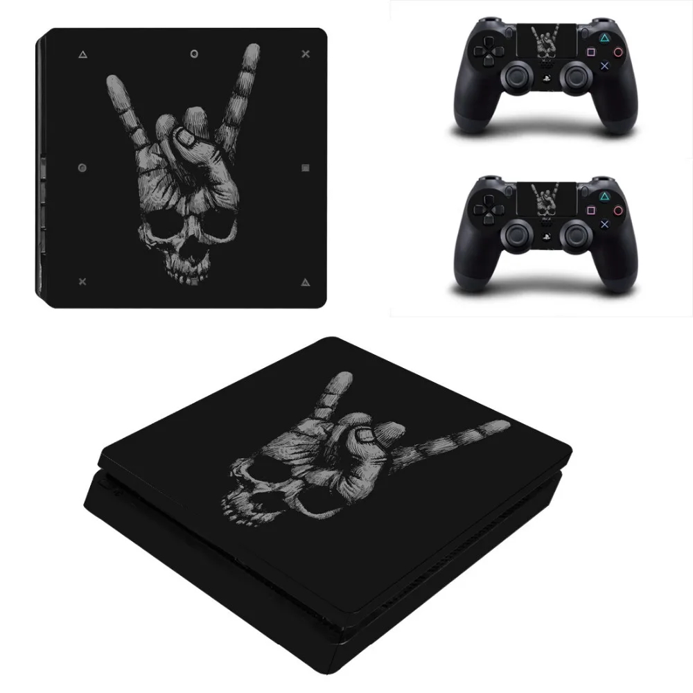 Наклейки с черепом для PS4, тонкая консоль и контроллер Play Station 4, тонкая защитная пленка, виниловые наклейки для горячей игры