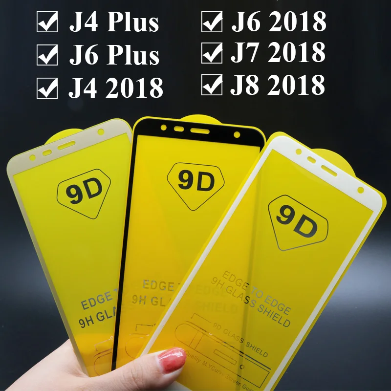 9D полное покрытие Защитное стекло для samsung galaxy j6 закаленное защитное экрана j4 2018 j7