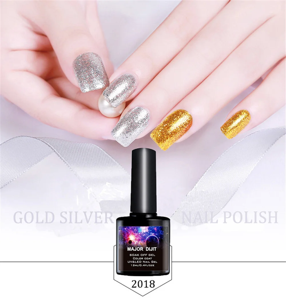 Новый модный цветной хромированный Гель лак для ногтей с платиновым гелем