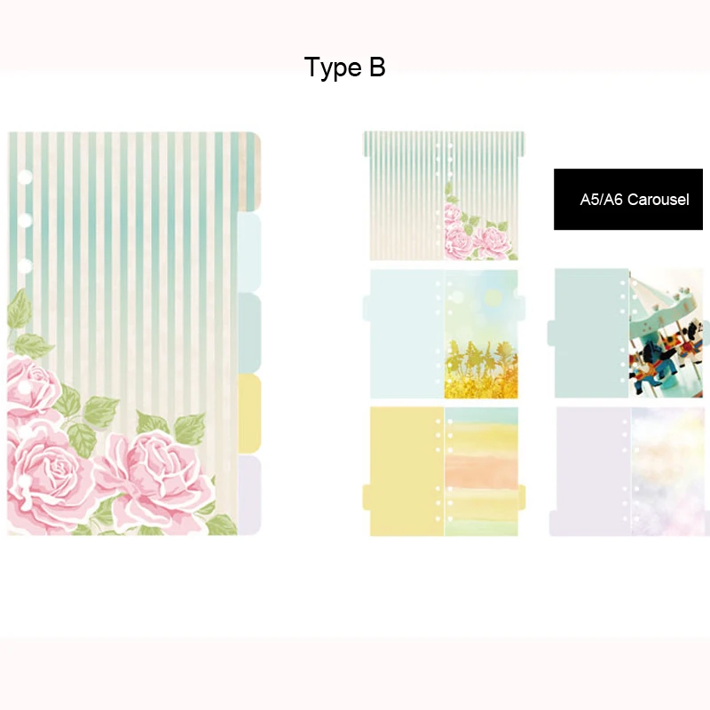 2017 Dokibook Связующего Делителей Индекса Notebook Планировщик Аксессуары Цветок