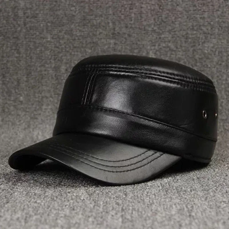 2021 Фирменная Новинка стиль для мужчин из натуральной овечьей кожи бейсболка