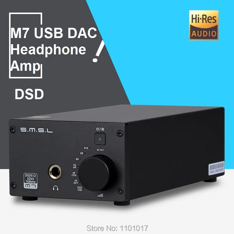 SMSL M7 ЦАП AK4452 DSD512 усилитель для наушников HIFI EXQUIS SMSL. Amp USB XMOS 32Bit 768