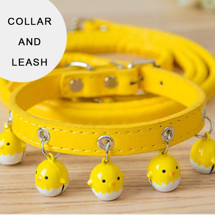 Cute Small Dog Collar Bell And Leash Set Puppy Personalized Teddy Pitbull Terrier Shih Tzu Supplies Riem Hond Petshop 50XQ07 | Дом и сад