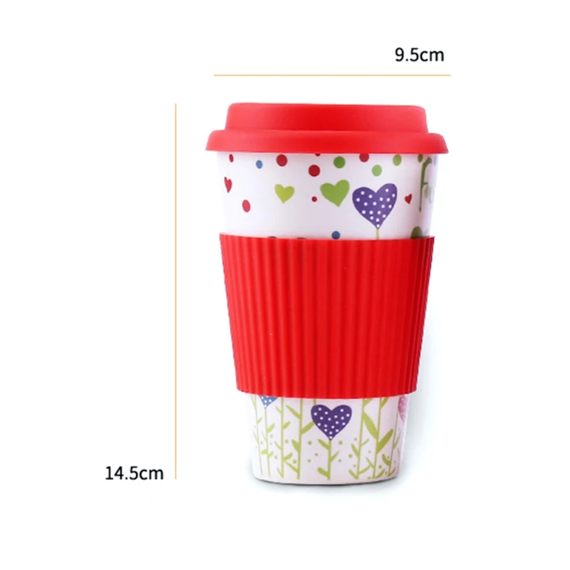 

Eco-friendly Coffee Tea Cup Bamboo Fiber Coffee Mug Wheat Straw Travel Water Drink Mug with Silicone Lid