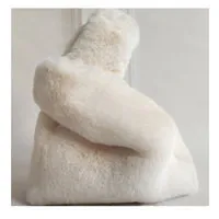 white Меховая сумка ярких цветов с животным принтом, леопардовая теплая сумка, роскошная брендовая винтажная вечерняя сумочка, клатч, новинка, Прямая поставка - Цвет: white
