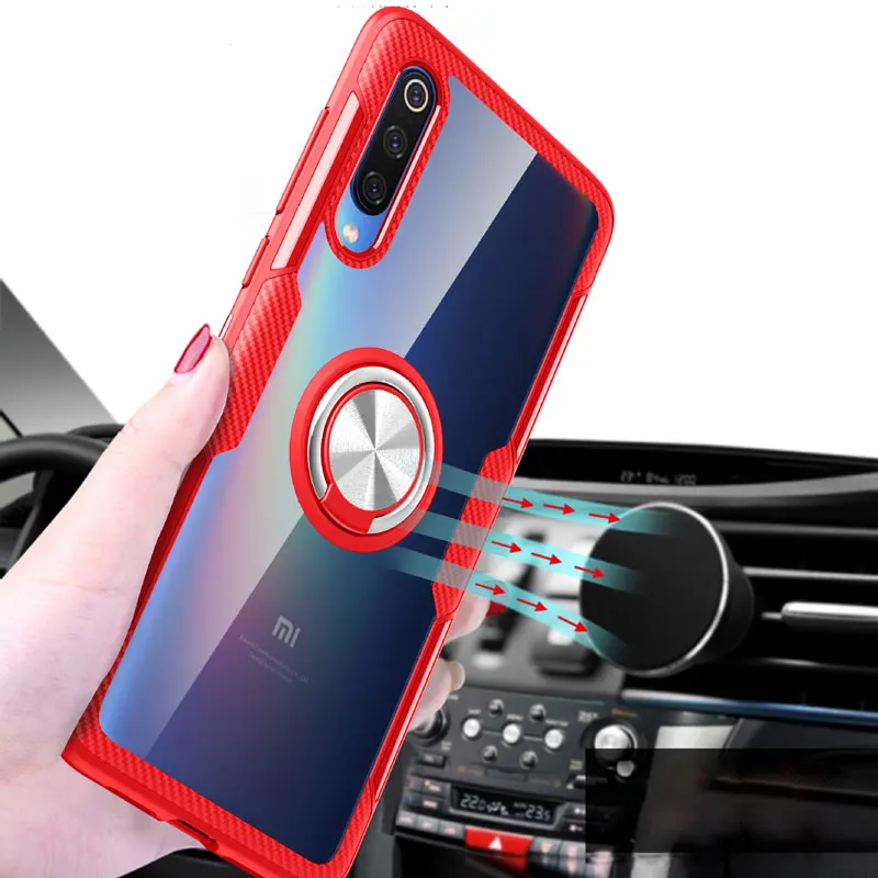 Xiaomi mi 9 чехол, мягкий силиконовый бампер, прозрачная задняя крышка для xiaomi mi 9, магнитный автомобильный держатель, кольцо для xiaomi mi 9 SE чехол s m9